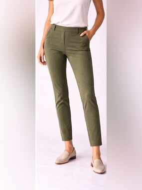 Banana Republic Sloan Curvy Fit Pants | Olive Green| Ankle Length |Tailored Slim
